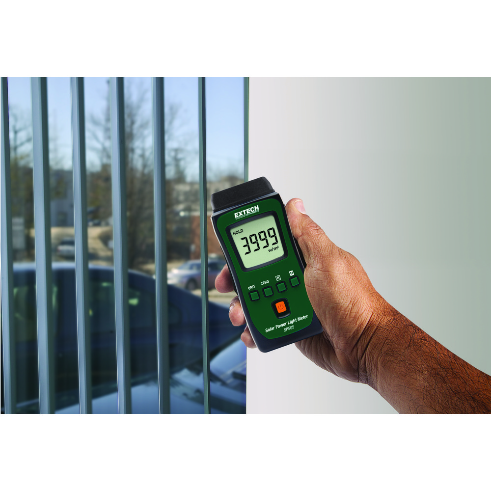 FLIR Solar Power Meters & Analyzers: Meter Type: Solar Power Meter; Application: Measures solar power level from sunlight outdoors to determine the best location of solar panel and solar water heater installations.; Display Type: LCD - SP505