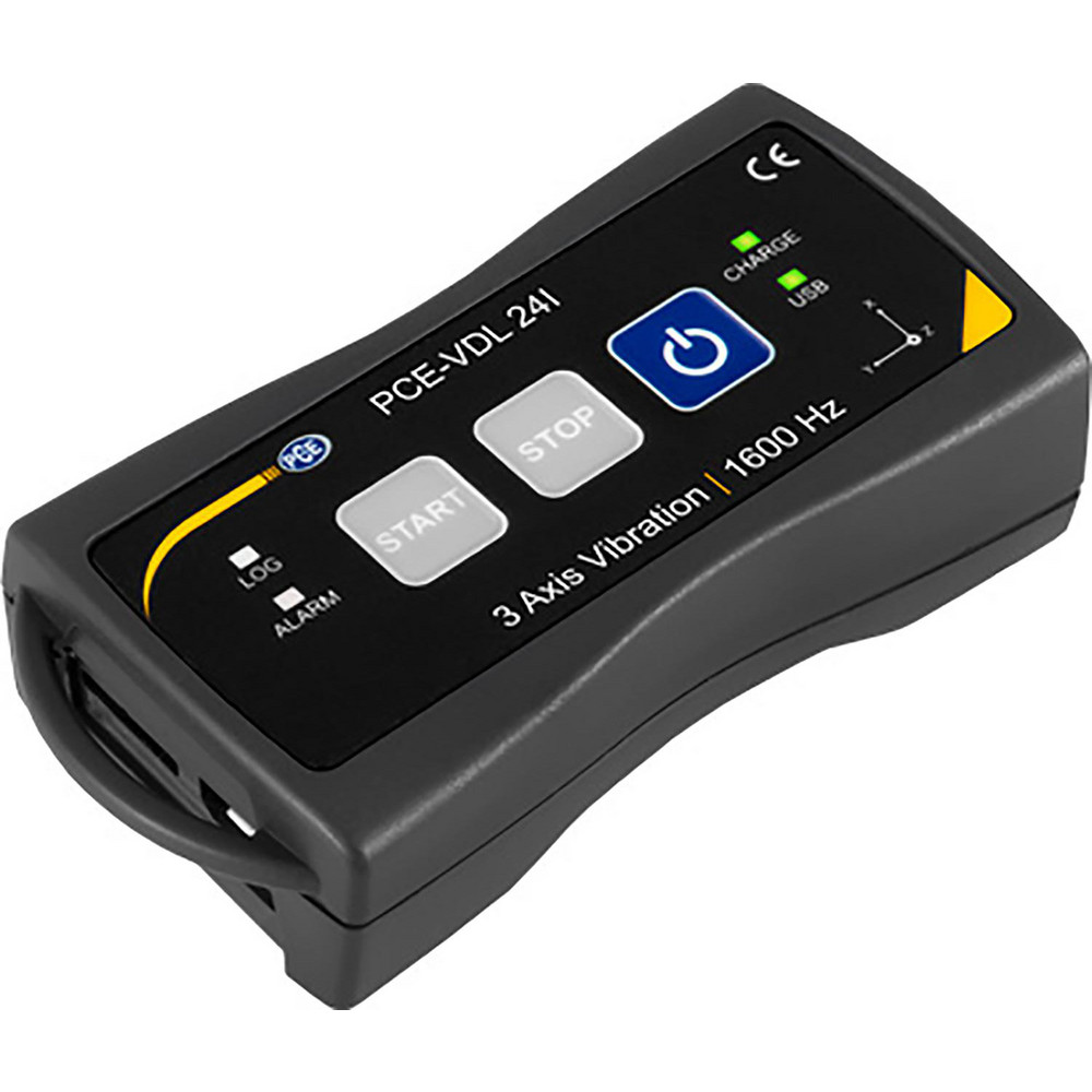 PCE Instruments Vibration Meters; Meter Type: Vibration Meter; Vibration Meter Datalogger; Vibration Tester; Vibration Measurement Range: 1-10 Hz; Display Type: No Display; Minimum Operating Temperature: 32; Maximum Operating Temperature: 104; Measures: Vibration; Acceleration; Minimum Acceleration (Feet): 0.004 - PCE-VD 3