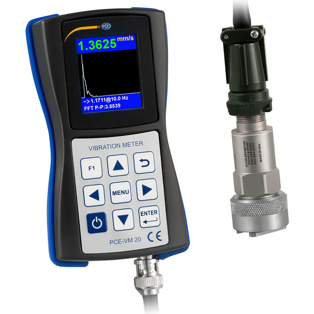 PCE Instruments Vibration Meters; Meter Type: Vibration Meter; Vibration Tester; Vibration Measurement Range: 1-10 Hz; Display Type: Color LCD; Minimum Operating Temperature: -4; Maximum Operating Temperature: 149; Measures: Vibration; Frequency; Acceleration; Velocity; Displacement - PCE-VT 3700S
