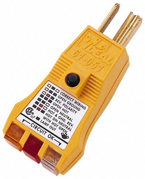 Ideal 120 VAC Max Voltage, Receptacle Tester - 61-035