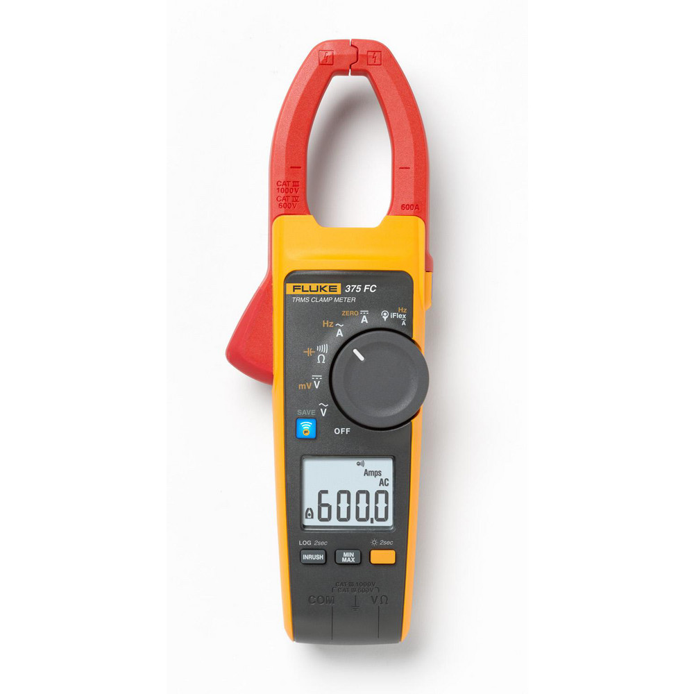 Fluke Wireless Clamp Meter: CAT III, 1.4" Jaw, Thin Jaw - FLUKE-393 FC