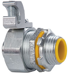 Cooper Crouse-Hinds Conduit Connector: For Liquid-Tight, Malleable Iron, 1/2" Trade Size - LTB50