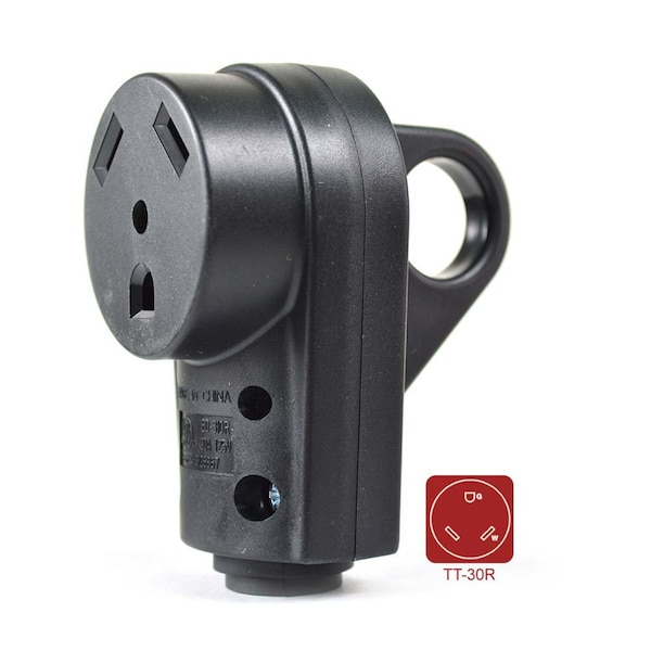 Superior Electric 30 AMP RV Receptacle NEMA TT-30R with Handle - ETL Approved - RVA1594