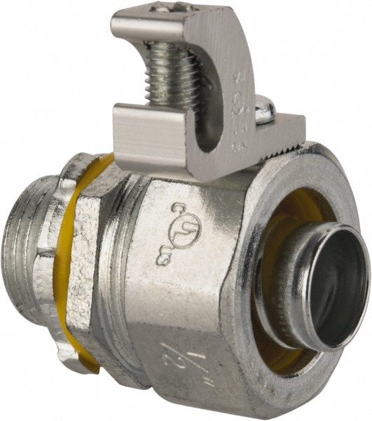 Cooper Crouse-Hinds Conduit Connector: For Liquid-Tight, Malleable Iron, 1/2" Trade Size - LT50G