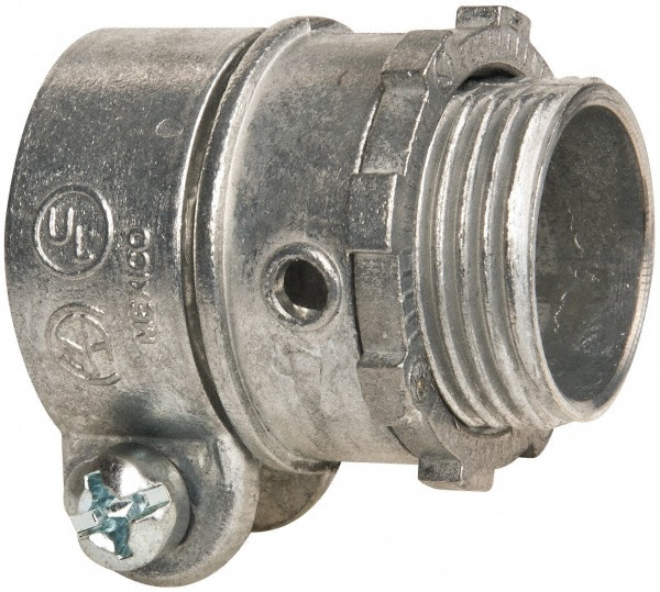 Thomas & Betts Conduit Connector: For FMC, Die Cast Zinc, 3/8" Trade Size - XC269