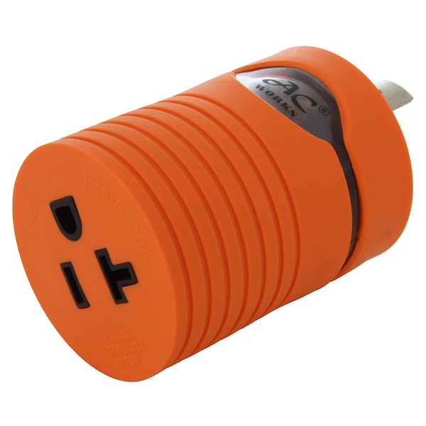 Ac Works Locking Adapter NEMA L5-15P 15 Amp Locking Plug to Household 15/20A Connector - ADL515520