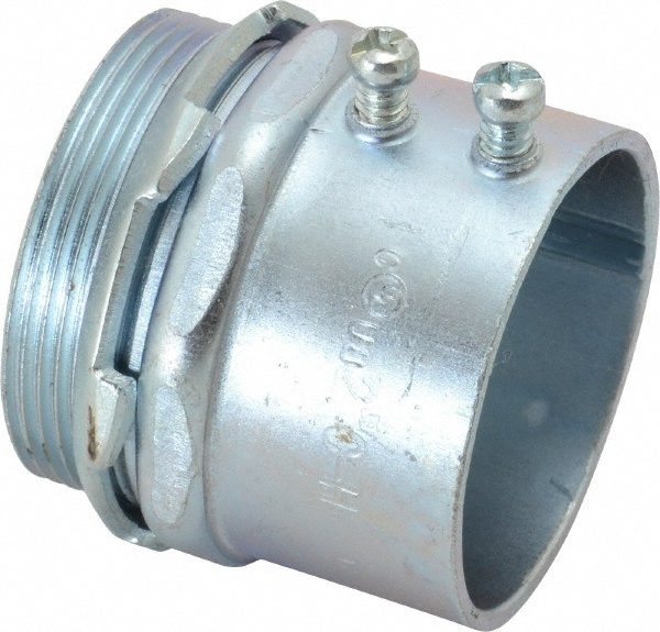 Cooper Crouse-Hinds Conduit Connector: For EMT, Steel, 2" Trade Size - 1455