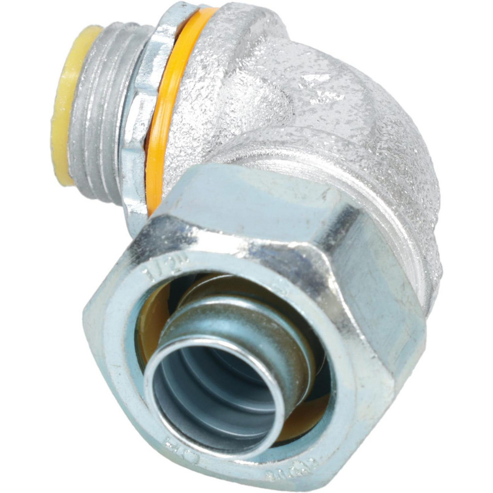 Cooper Crouse-Hinds Conduit Connector: For Liquid-Tight, Malleable Iron, 1/2" Trade Size - LTB5090