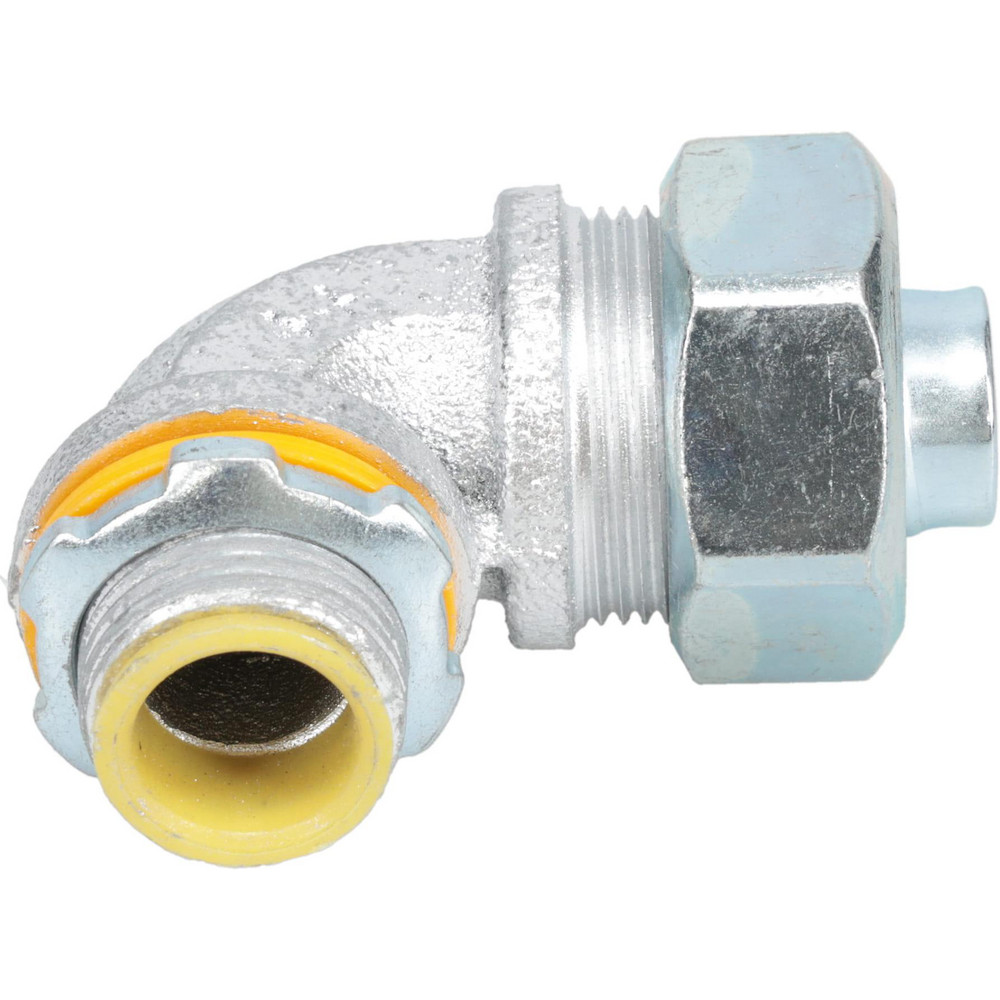 Cooper Crouse-Hinds Conduit Connector: For Liquid-Tight, Malleable Iron, 1/2" Trade Size - LTB5090
