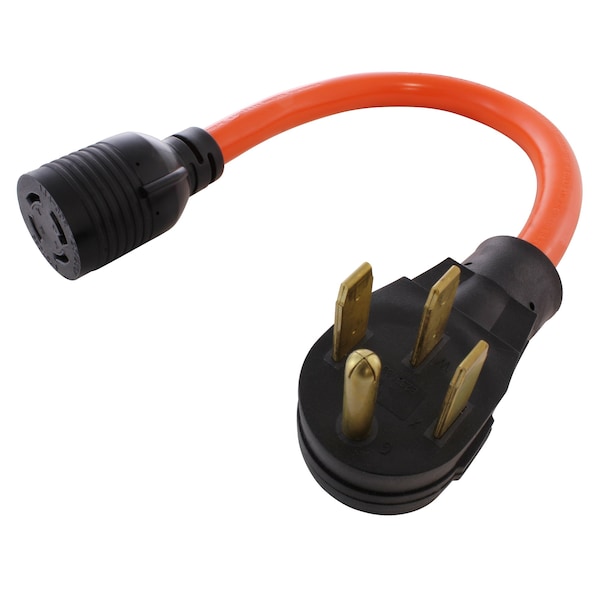 Ac Works 1.5FT 14-50P 50A Plug to L14-30R 4-Prong 30A Generator Locking Connector - S1450L1430-018