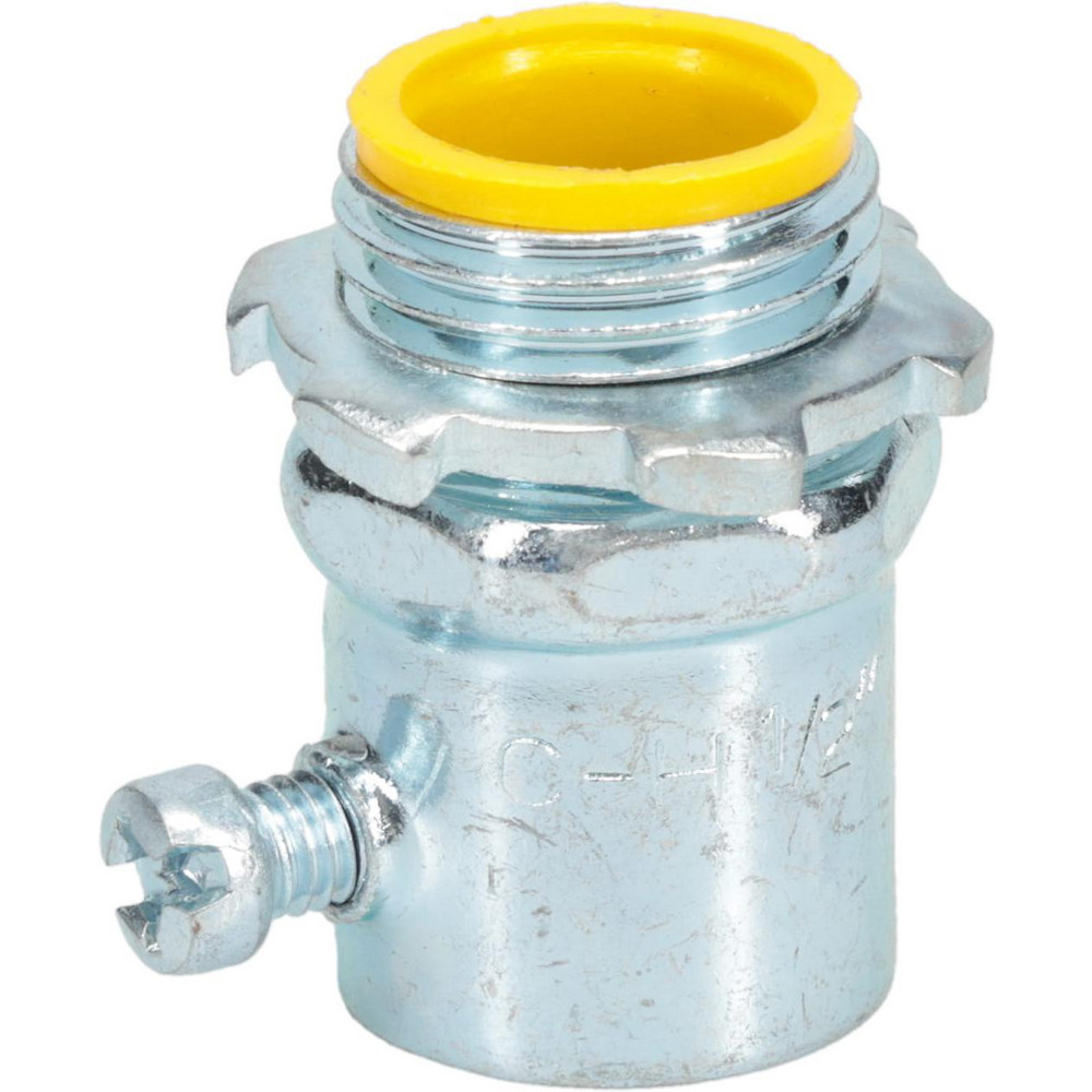 Cooper Crouse-Hinds Conduit Connector: For EMT, Steel, 1/2" Trade Size - 1450