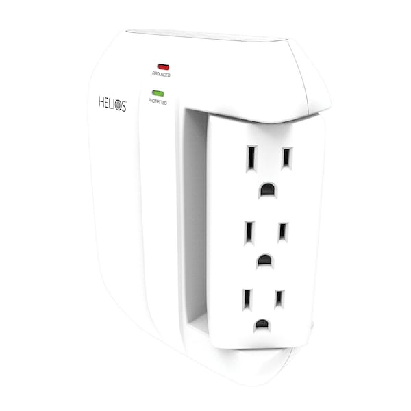 Helios 5-Outlet Wall Tap Surge Protector with 2 USB Charging Ports - AS-HP-5R