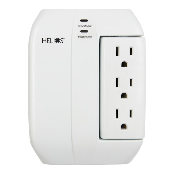 Helios 5-Outlet Wall Tap Surge Protector with 2 USB Charging Ports - AS-HP-5R