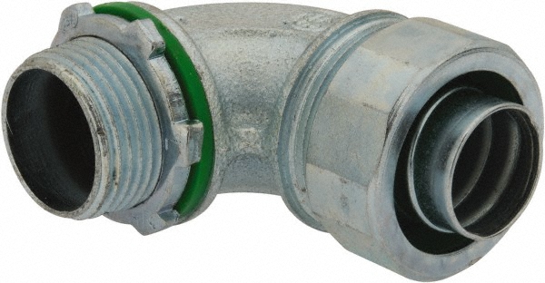 Cooper Crouse-Hinds Conduit Connector: For Liquid-Tight, Malleable Iron, 3/4" Trade Size - LTK7590