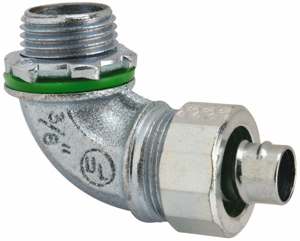 Cooper Crouse-Hinds Conduit Connector: For Liquid-Tight, Steel, 3/8" Trade Size - LTK38