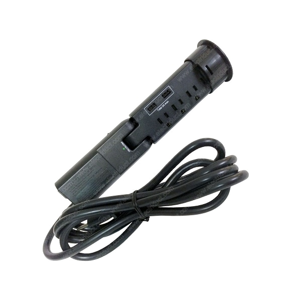 Electriduct ED Desktop Pull-Up PowerTap Grommet with Surge Protector and USB - PDC-SW-4P-2U-2