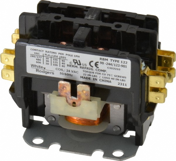 Square D 2 Pole, 30 Amp Inductive Load, 440 Coil VAC at 50 Hz and 480 Coil VAC at 60 Hz, Definite Purpose Contactor - 8910DP32V06