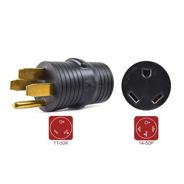 Superior Electric 50 Amp Male NEMA 14-50P to 30 Amp Female NEMA TT-30R Adapter Plug for RV - RVA1588