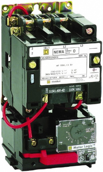 Square D 208 Coil VAC at 60 Hz, 18 Amp, Nonreversible Open Enclosure NEMA Motor Starter - 8536SBO2V08