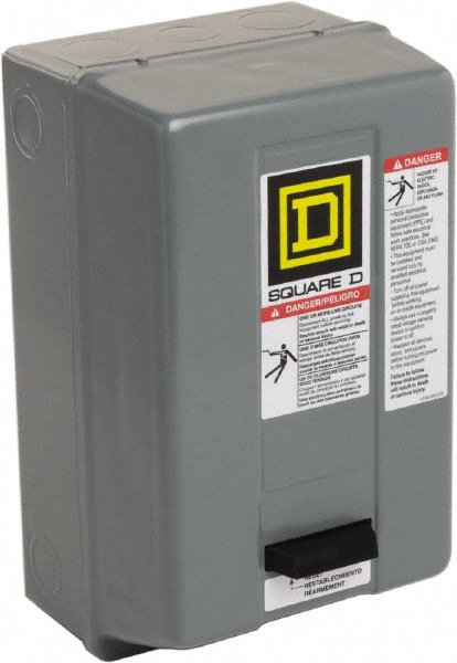 Square D 110 Coil VAC at 50 Hz, 120 Coil VAC at 60 Hz, 27 Amp, NEMA Size 1, Nonreversible Enclosed Enclosure NEMA Motor Starter - 8536SCG3V02ES