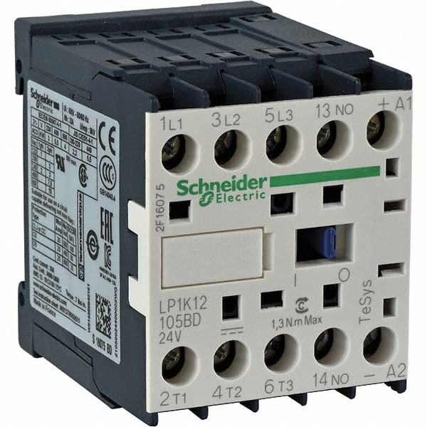 Schneider Electric IEC Contactor: 3 Poles, NO - LP1K12105BD