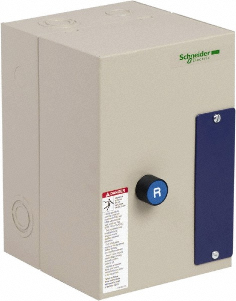 Schneider Electric 3 Pole, 12 Amp, 24 Coil VAC, Nonreversible Enclosed IEC Motor Starter - LE1D123A62OB70