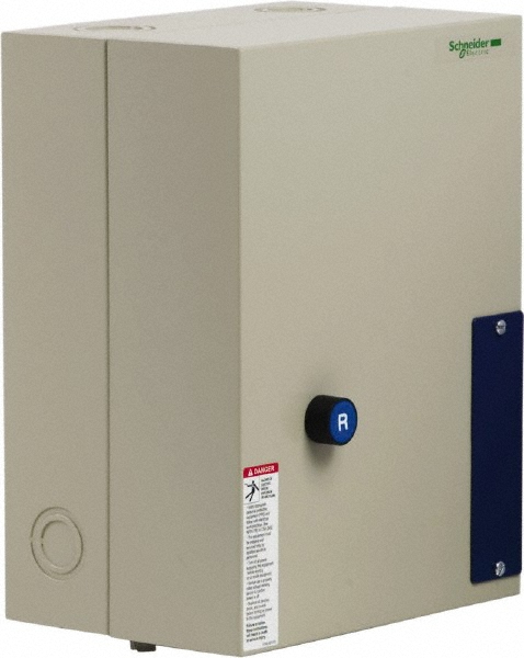 Schneider Electric 3 Pole, 12 Amp, 24 Coil VAC, Nonreversible Enclosed IEC Motor Starter - LE1D123A62OB70