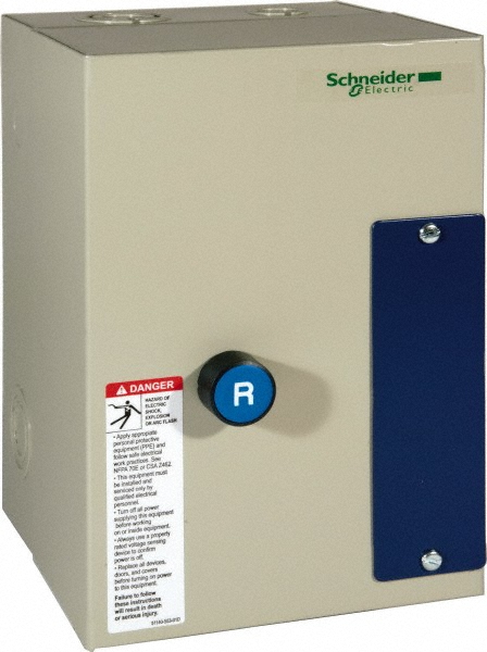 Schneider Electric 3 Pole, 12 Amp, 24 Coil VAC, Nonreversible Enclosed IEC Motor Starter - LE1D123A62OB70