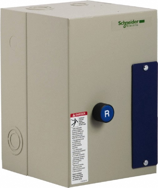 Schneider Electric 3 Pole, 12 Amp, 24 Coil VAC, Nonreversible Enclosed IEC Motor Starter - LE1D123A62OB70