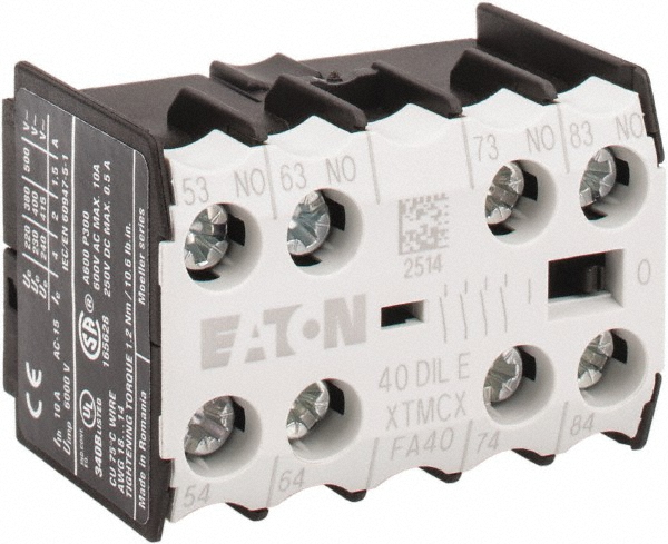 Eaton Cutler-Hammer 7, 9, 12, 15, 18, 25, 32 Amp, Contactor Front Mount Auxiliary Contact - XTCEXFAC02