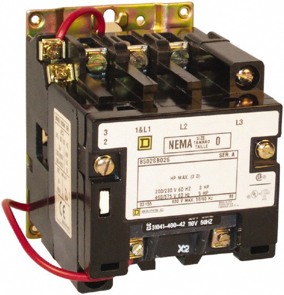 Square D 3 Pole, 24 Coil VAC at 60 Hz, 18 Amp NEMA Contactor - 8502SBO2V01S
