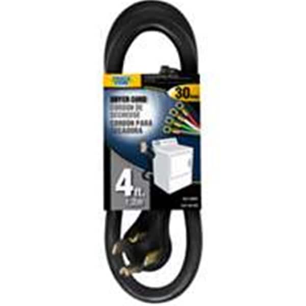 Powerzone Power Zone ORD100404 Dryer Cord 10 By 4 Srdt Black 4 Ft. - PO386683