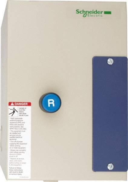 Schneider Electric 3 Pole, 50 Amp, 120 Coil VAC, Nonreversible Enclosed IEC Motor Starter - LE1D503A62OG70
