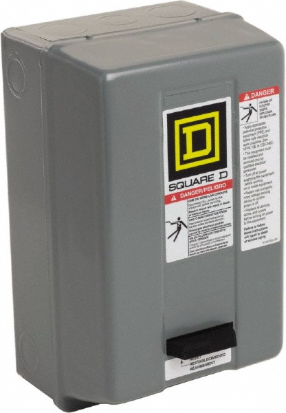 Square D 220 Coil VAC at 50 Hz, 240 Coil VAC at 60 Hz, 27 Amp, NEMA Size 1, Nonreversible Enclosed Enclosure NEMA Motor Starter - 8536SCG1V03E