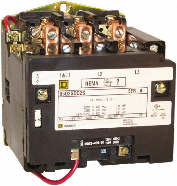 Square D 3 Pole, 208 Coil VAC at 60 Hz, 135 Amp NEMA Contactor - 8502SFO2V08