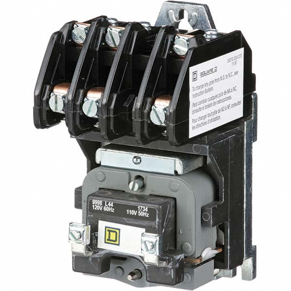 Square D No Enclosure, 3 Pole, Electrically Held Lighting Contactor - 8903LO30V03