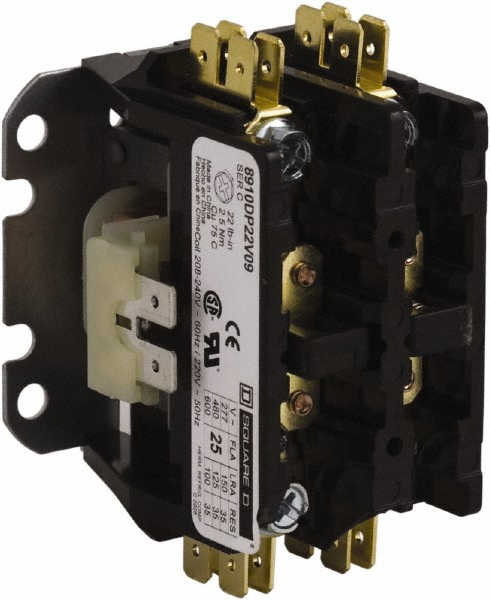 Square D 4 Pole, 30 Amp Inductive Load, 24 Coil VAC at 50/60 Hz, Definite Purpose Contactor - 8910DPA34V14