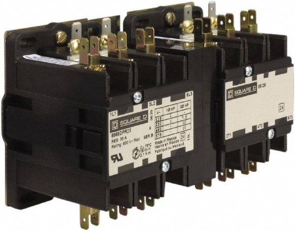 Square D 3 Pole, 24 Coil VAC at 60 Hz, Reversible Definite Purpose Contactor - 8965RO10V01