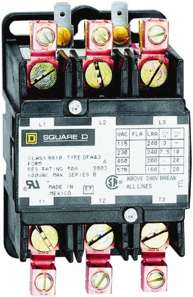 Square D 3 Pole, 24 Coil VAC at 60 Hz, Reversible Definite Purpose Contactor - 8965RO10V01