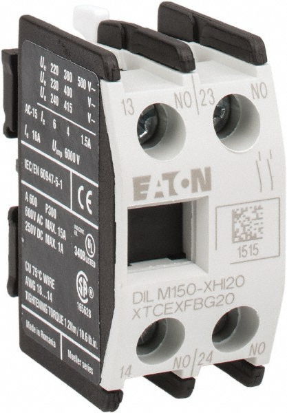 Eaton Cutler-Hammer 40, 50, 65, 80, 95, 115, 150 Amp, Contactor Front Mount Auxiliary Contact - XTCEXFBG20