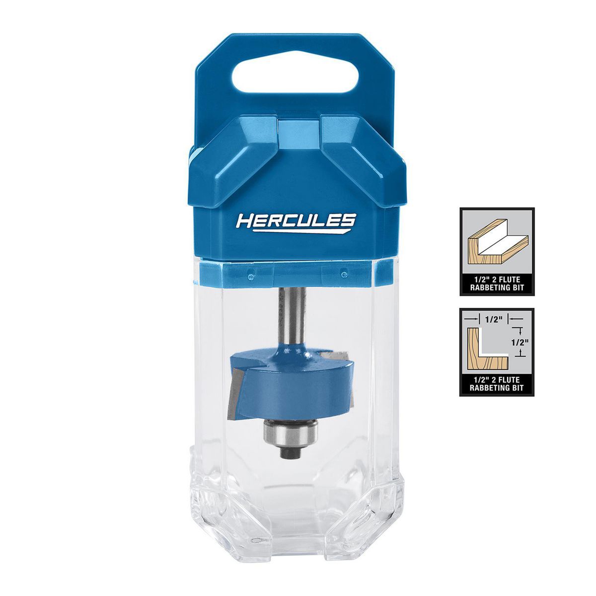 Hércules 1/2 pulg. Broca de roteador para rebajes de 2 flautas con vástago de 1/4 pulg. - 59253