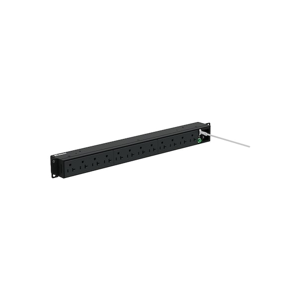 Panduit BASIC PDU, 15AMP, (12)5-20R, NEMA 5-15P-3M, BLACK - P12B01M