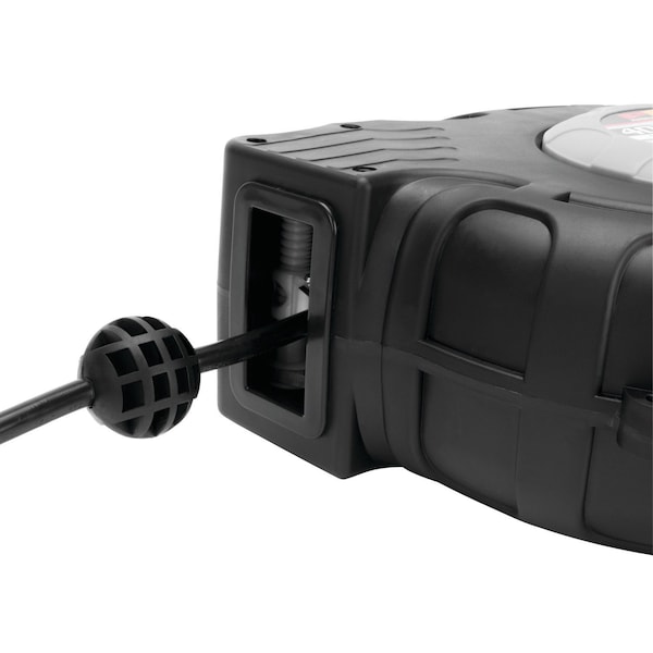 Perform Tool Retractable 40 Foot of 12 Gauge 15 Amp Cord With Polarized Plug Black Wall Mount - W2278