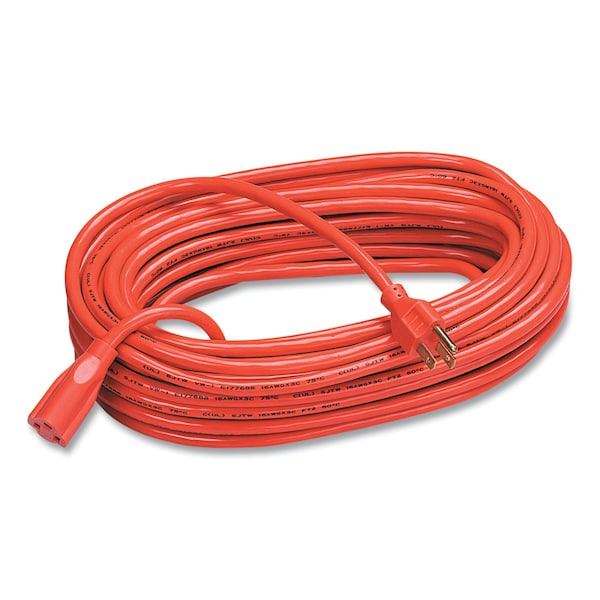 Fellowes Extension Cord, 16 AWG, 1 Outlets, Orange, 50 ft - 99598