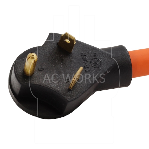Ac Works 25ft 10/3 TT-30P RV/Generator 30A Plug to 3 Household Outlets - TT30W515-025