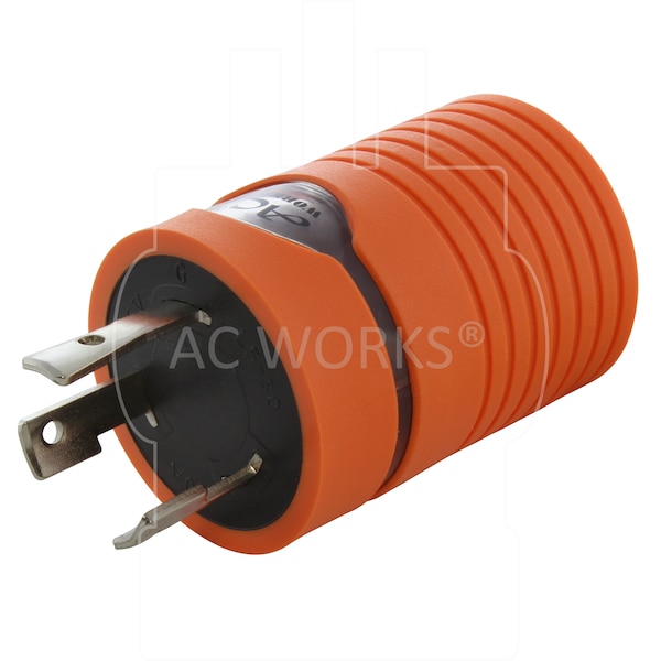 Ac Works Locking Adapter L5-30P to L14-20R Hots Bridged 20A 125/250V - ADL530L1420