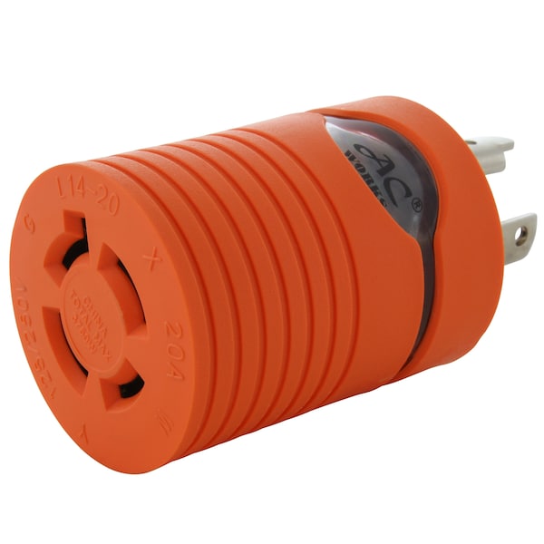Ac Works Locking Adapter L5-30P to L14-20R Hots Bridged 20A 125/250V - ADL530L1420