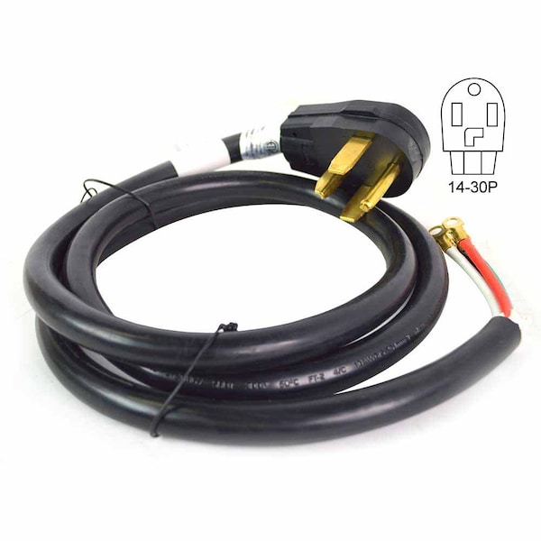 Superior Electric 4-Wire 30 Amp Dryer Cord NEMA 14-30P, SRDT 10AWG/4, 6ft - RVA1562