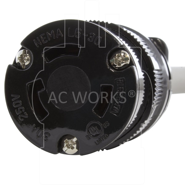 Ac Works 1FT 30A 6-30P Commercial HVAC Plug to L6-30R 30A 250V Locking Connector - S630L630-012