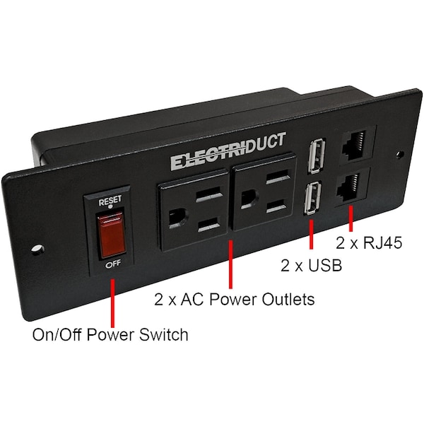 Electriduct Furniture Power and Data Centers - PDC-SW-222-BK